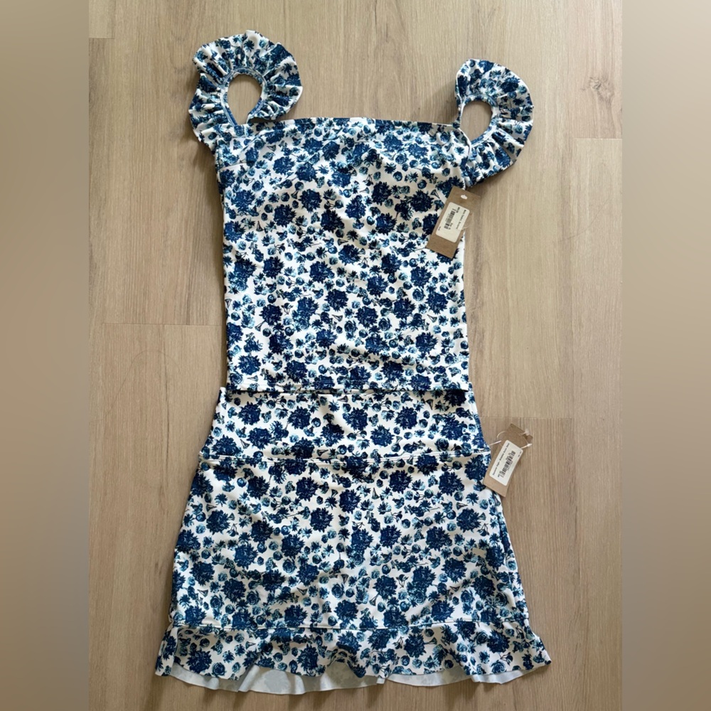 Albion Blue Floral Women's 2 piece swimsuit